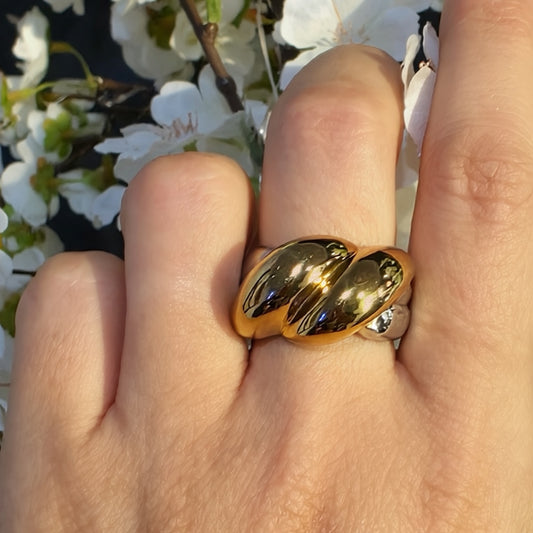 Amoura – Two-Tone Gold & Silver Wrapped Stainless Steel Ring