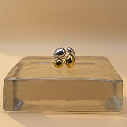 Venti – Gold-Tone & Silver Sculptural Open Stainless Steel Ring