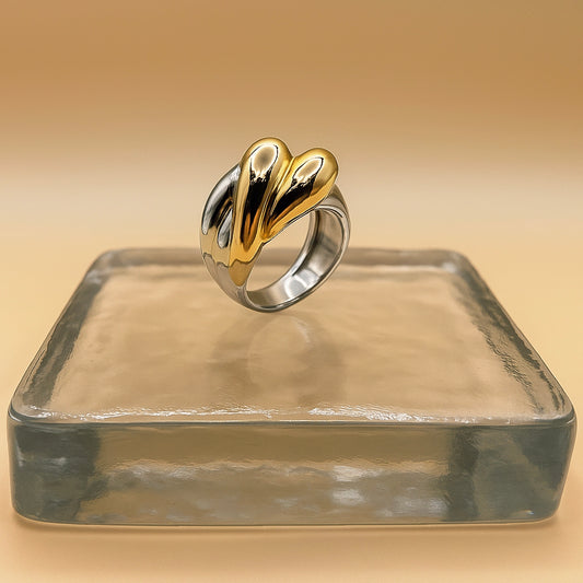 Amoura – Two-Tone Gold & Silver Wrapped Stainless Steel Ring